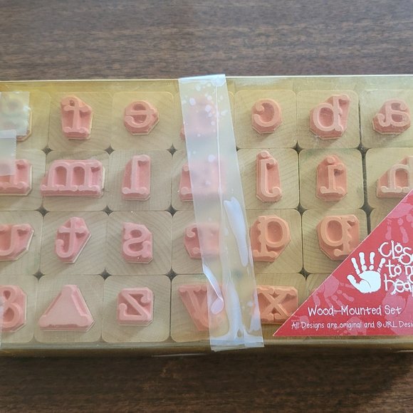Close to My Heart Wood Mounted Stamp Set Alphabet Craft Crafting Stamping 28 pc - Picture 2 of 6